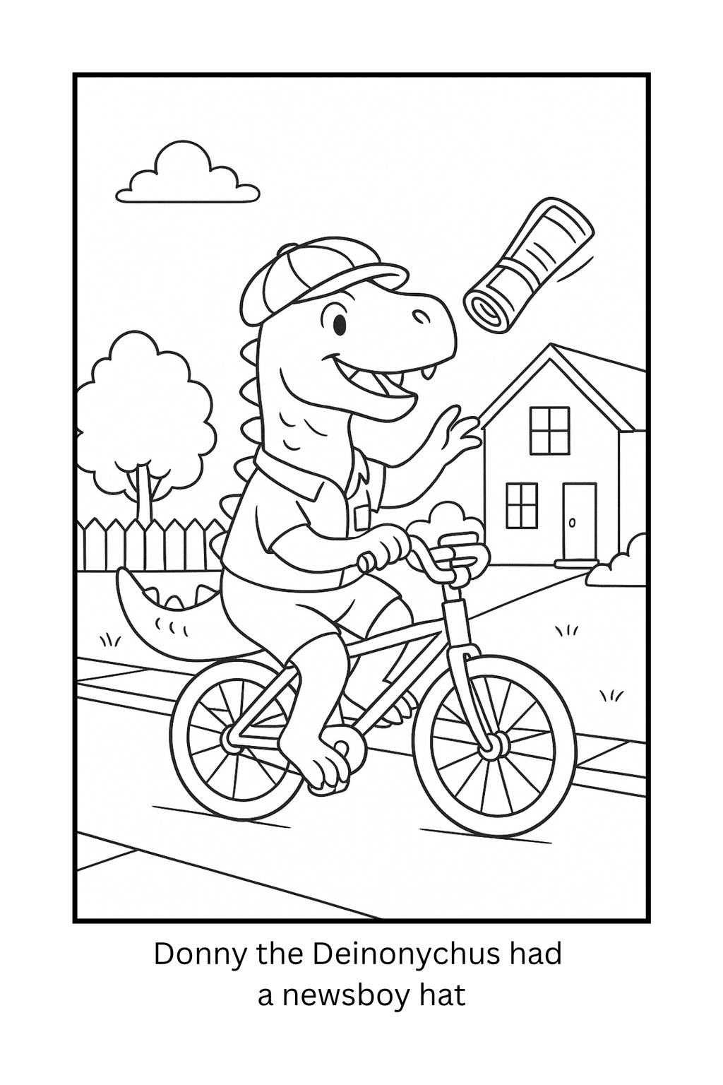 Tommy the T-Rex Gets a Hat Coloring Story Book 6x9 Paperback