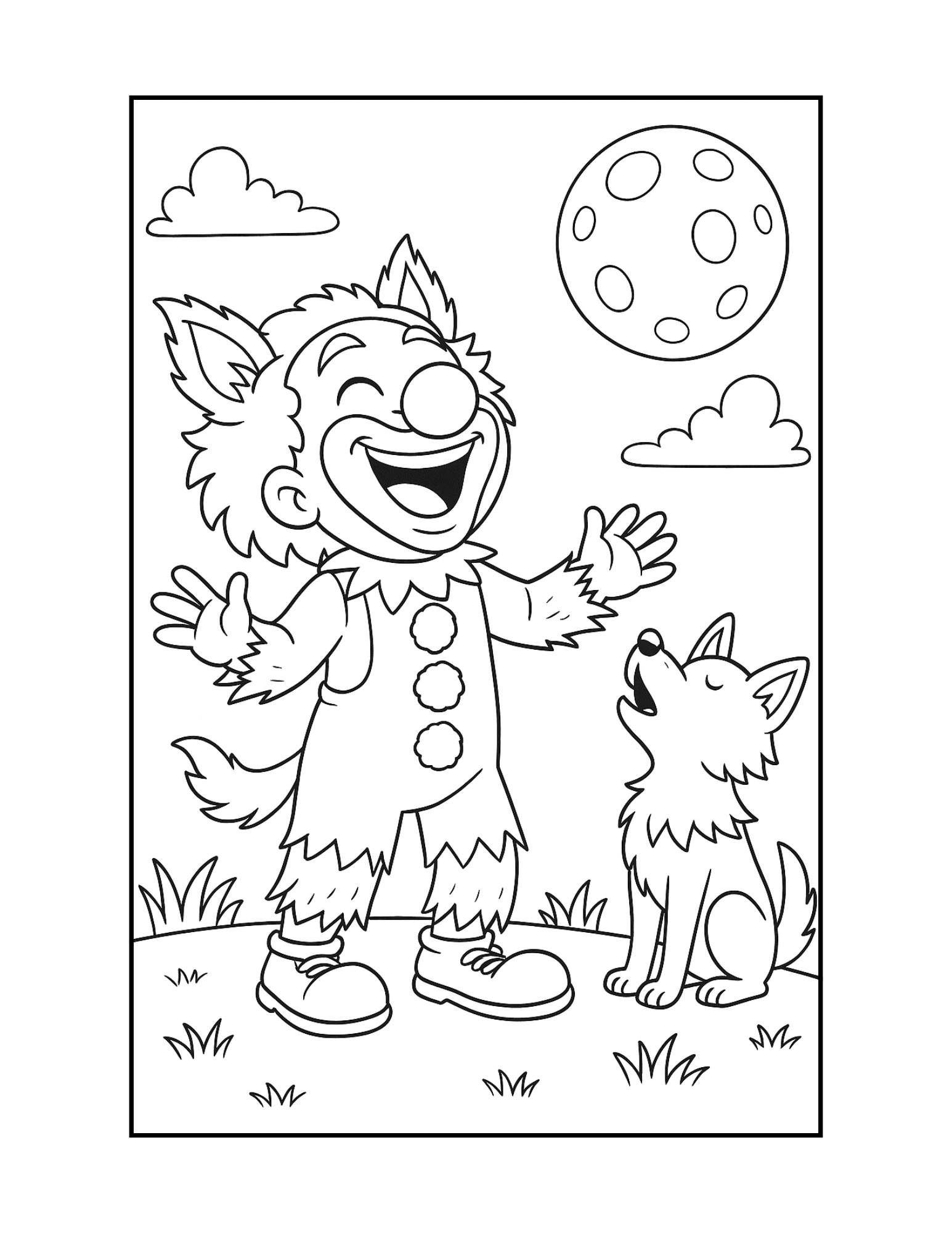 Halloween with Happy Clowns Coloring Book