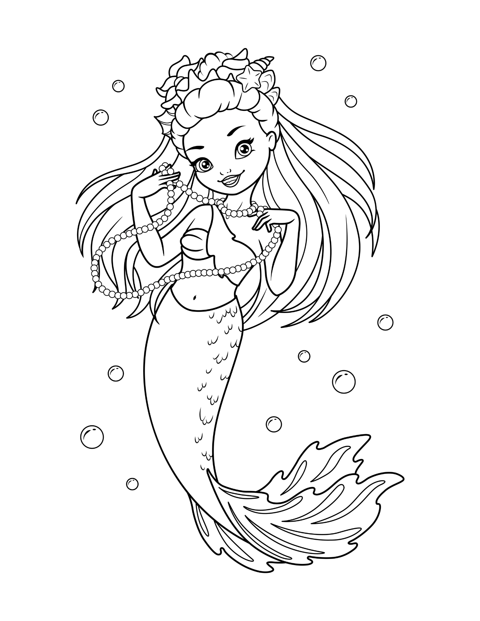 Seashells and Mermaid Tails Coloring Book