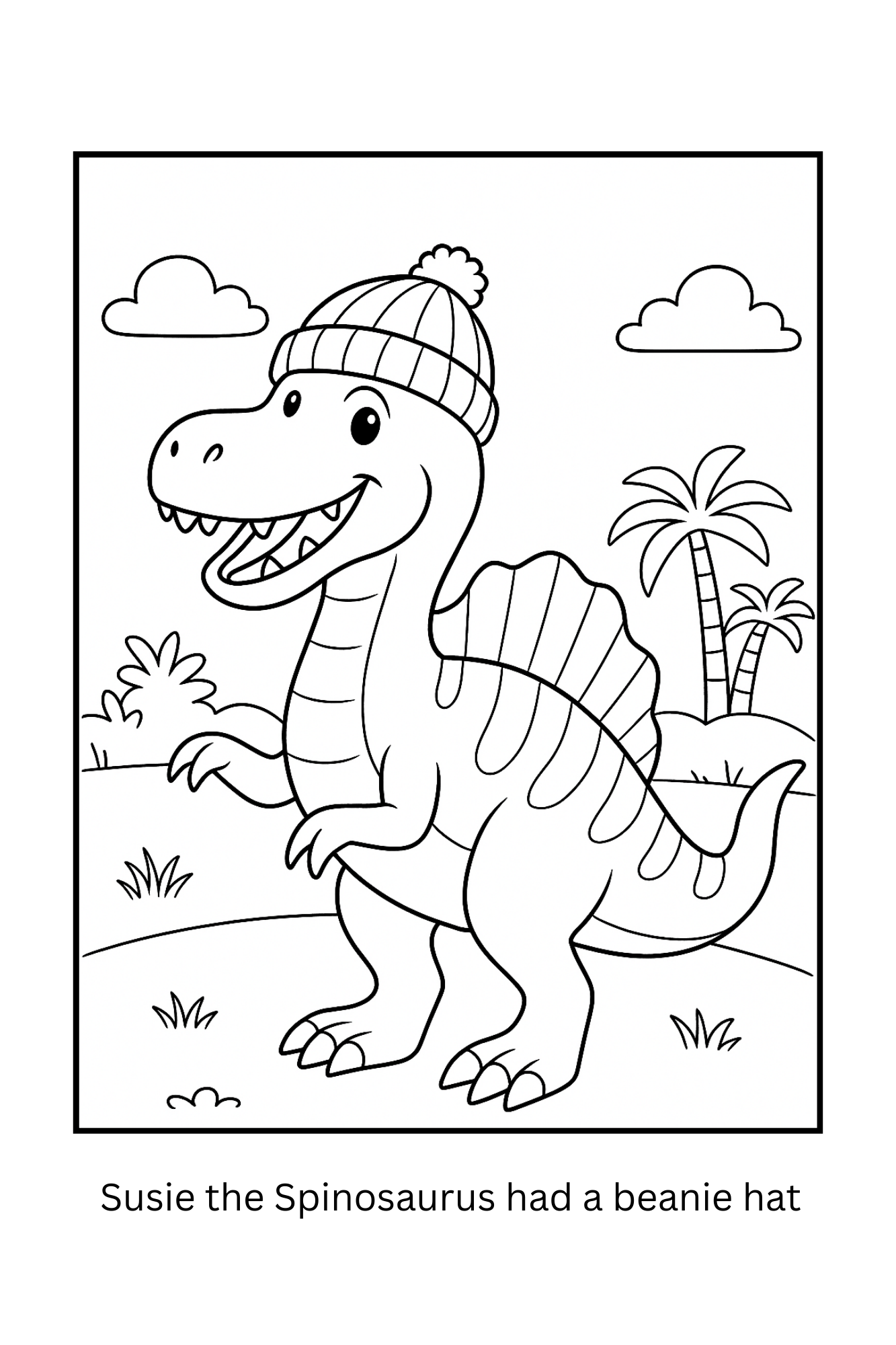 Tommy the T-Rex Gets a Hat Coloring Story Book 6x9 Paperback
