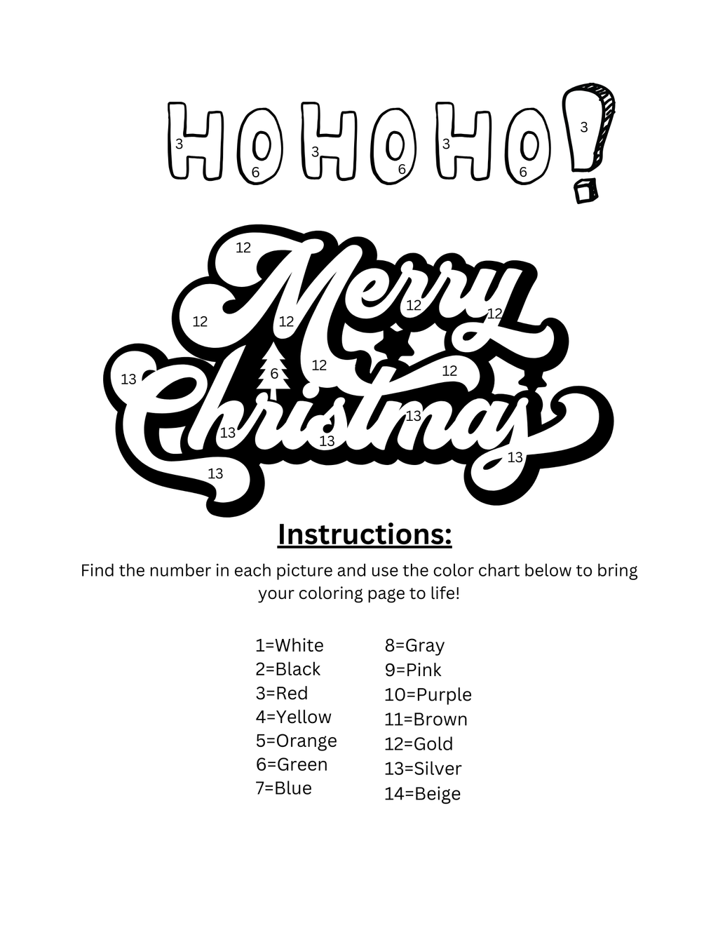 Snowy Smiles Holiday Color By Number Coloring Book