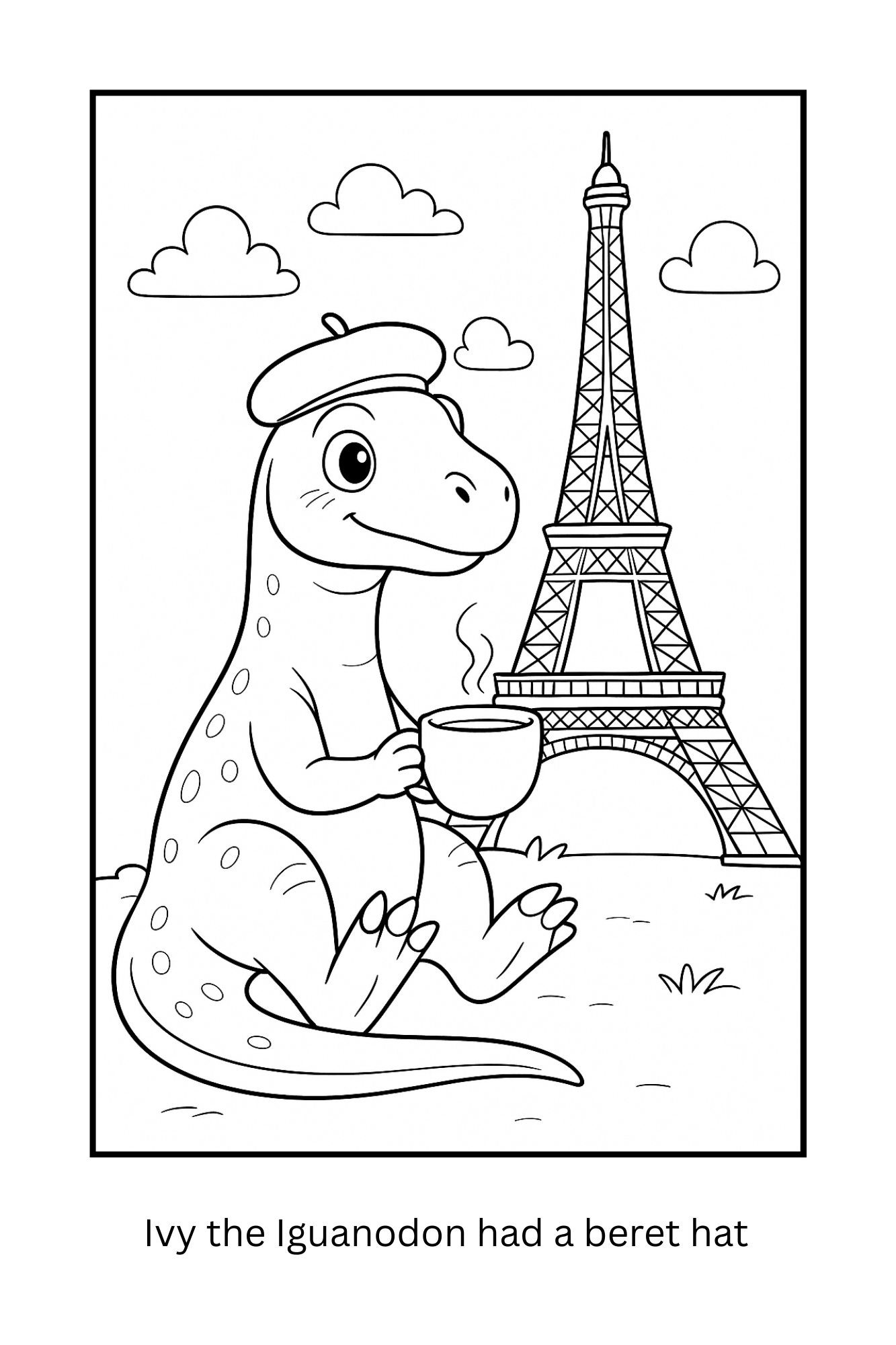 Tommy the T-Rex Gets a Hat Coloring Story Book 6x9 Paperback
