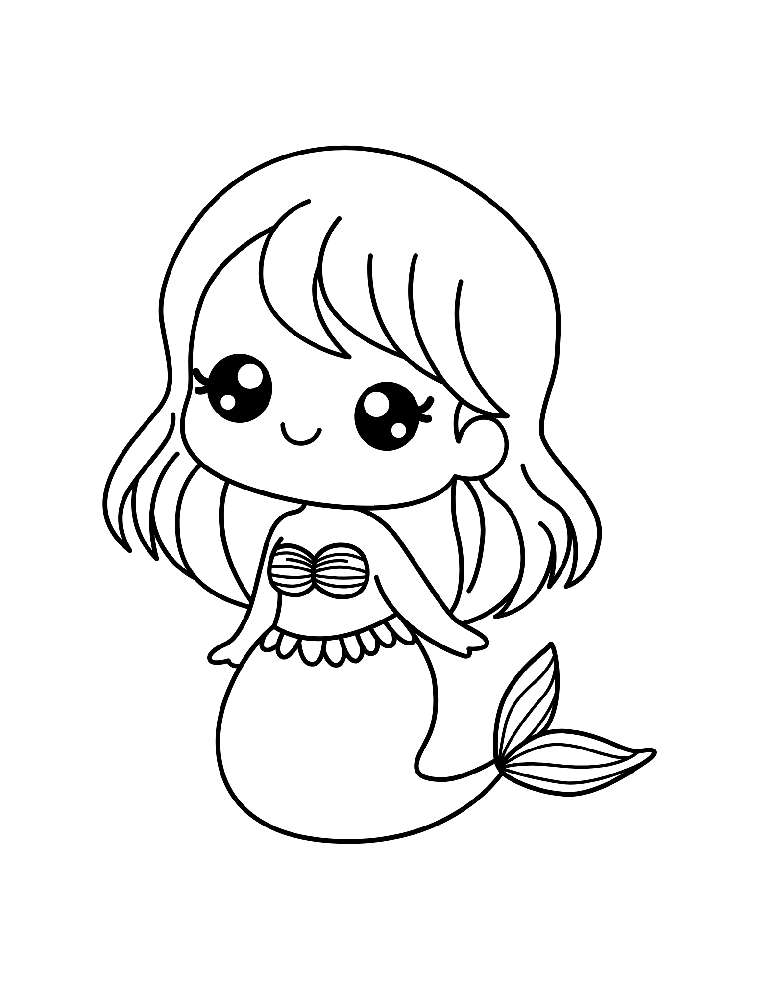 Seashells and Mermaid Tails Coloring Book