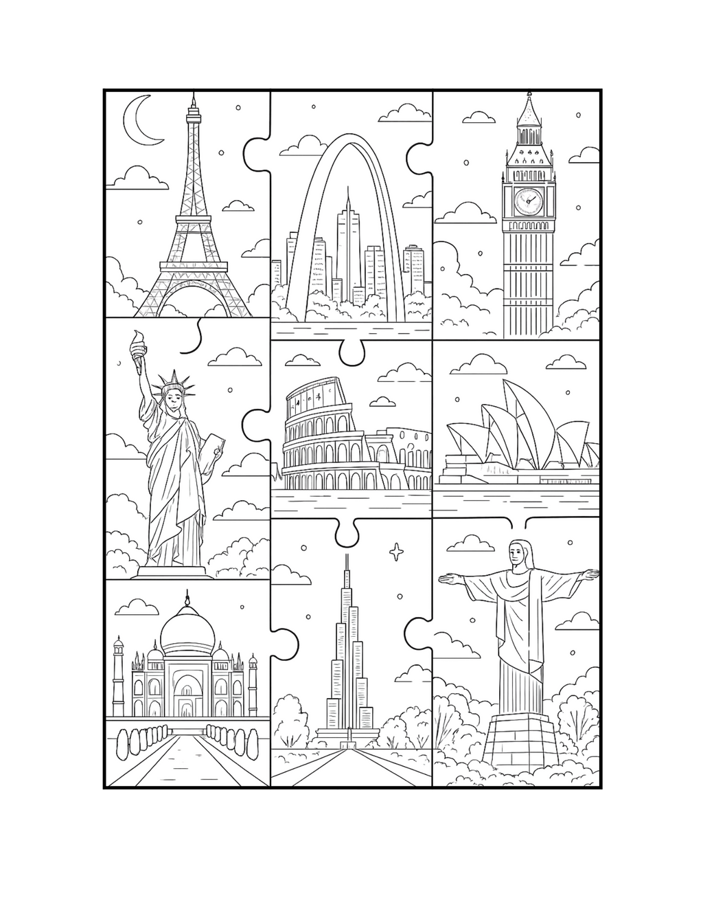 Shattered Realms: An Intricate Coloring Odyssey