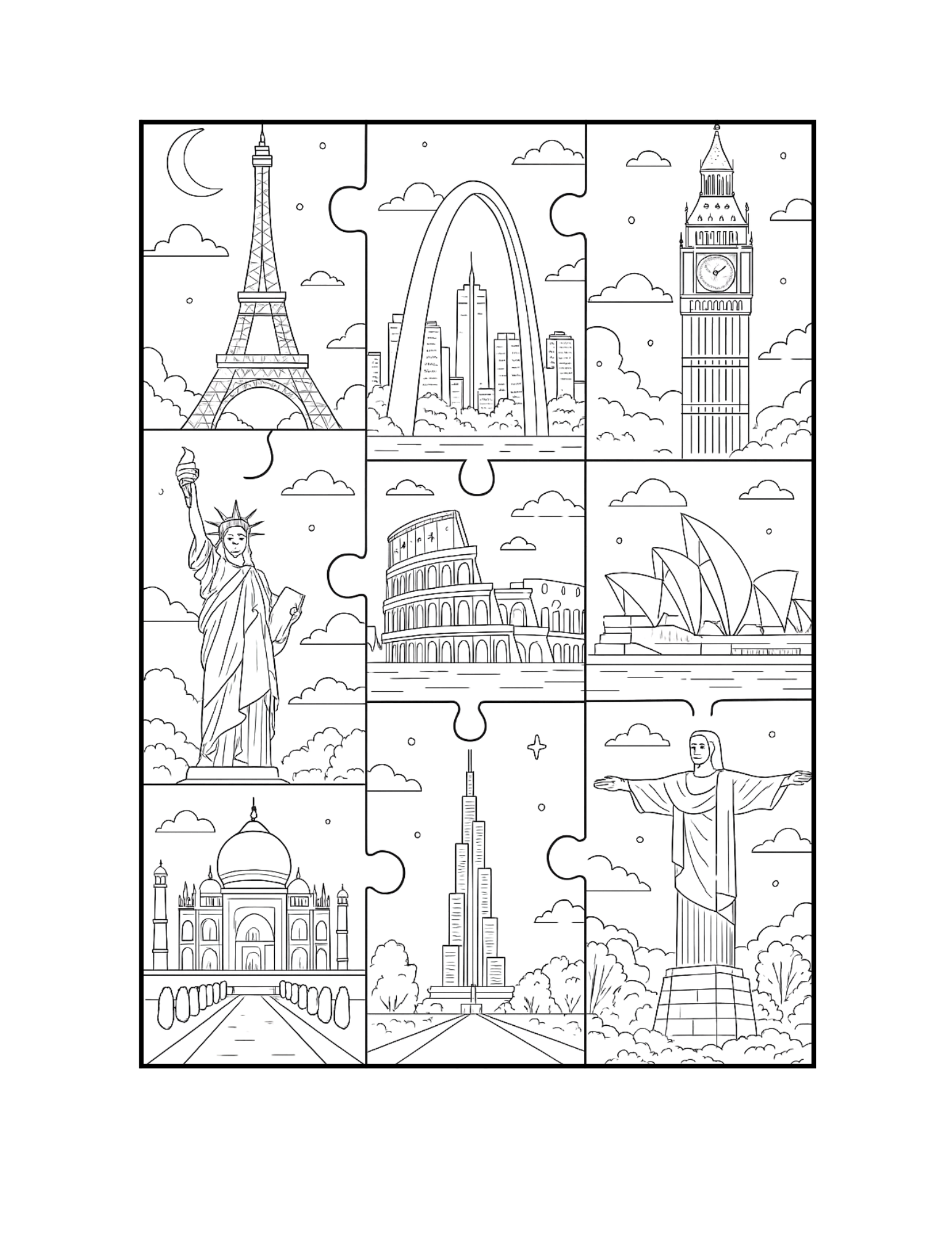 Shattered Realms: An Intricate Coloring Odyssey