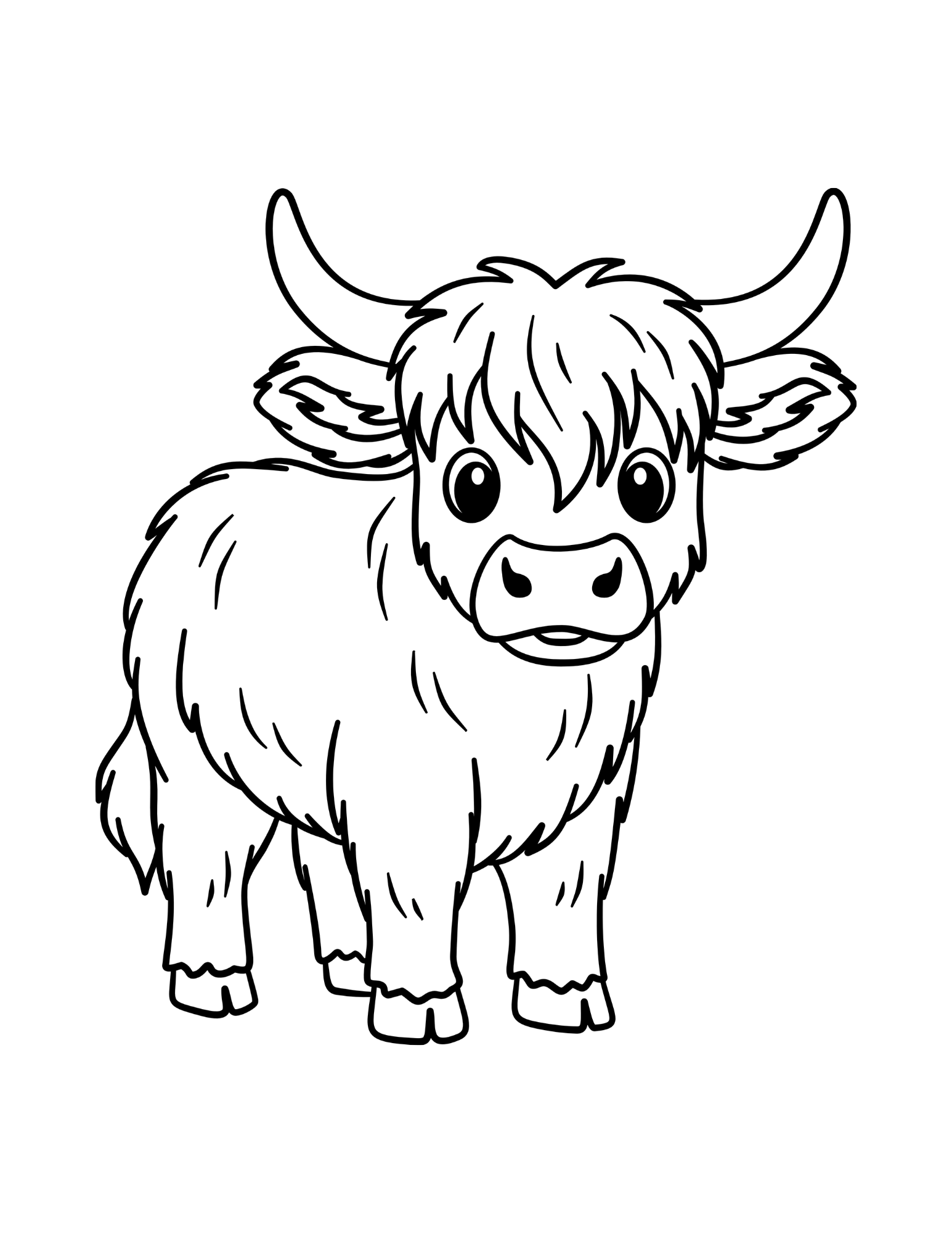 Highland Hugs A Highland Cow Coloring Book 8.5x11 Paperback