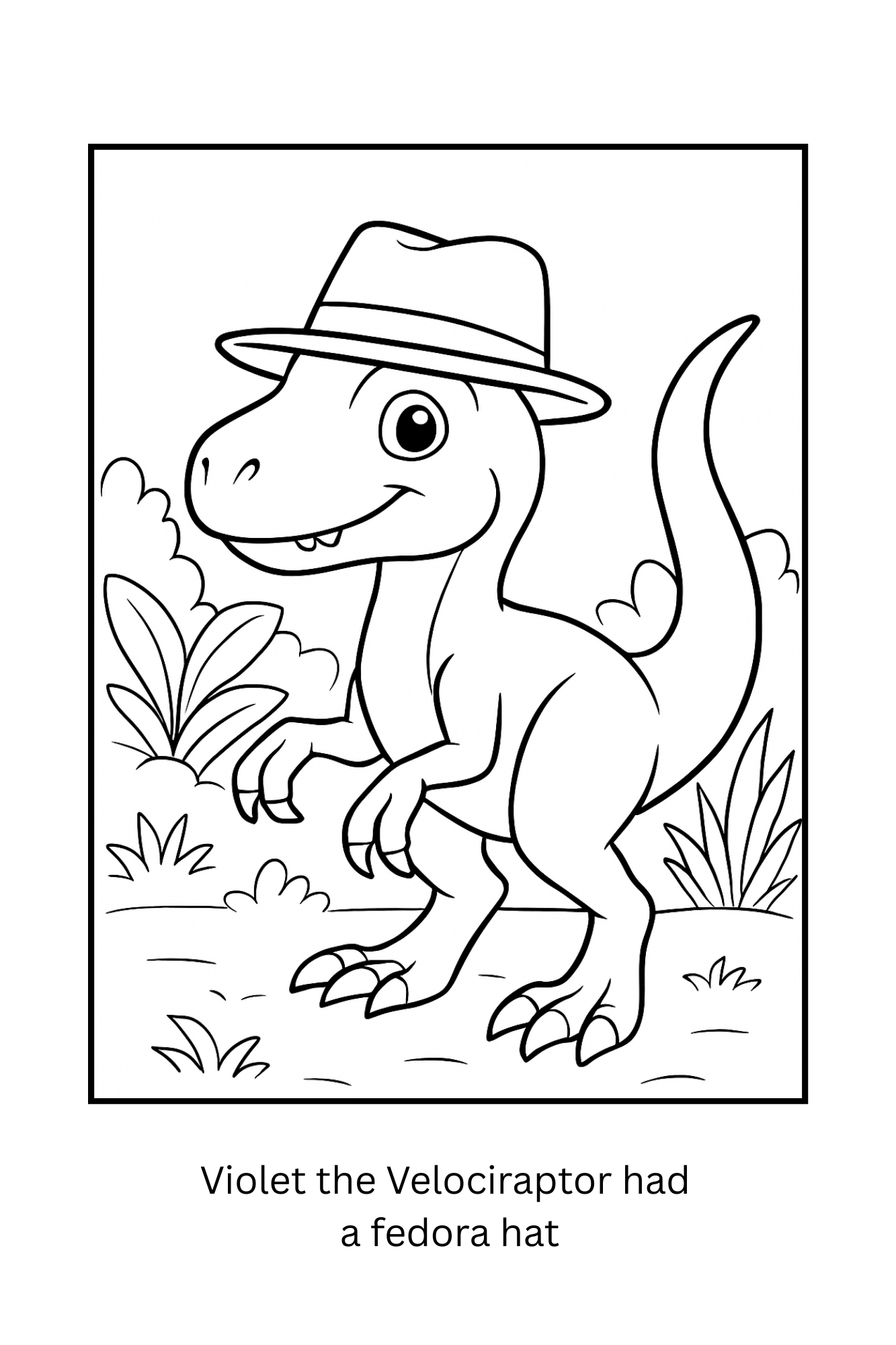 Tommy the T-Rex Gets a Hat Coloring Story Book 6x9 Paperback