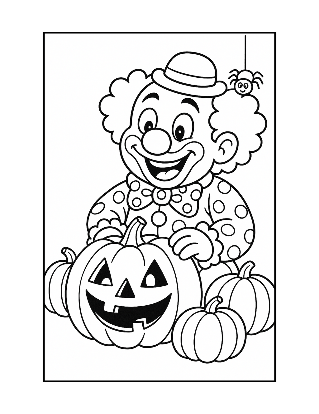 Halloween with Happy Clowns Coloring Book