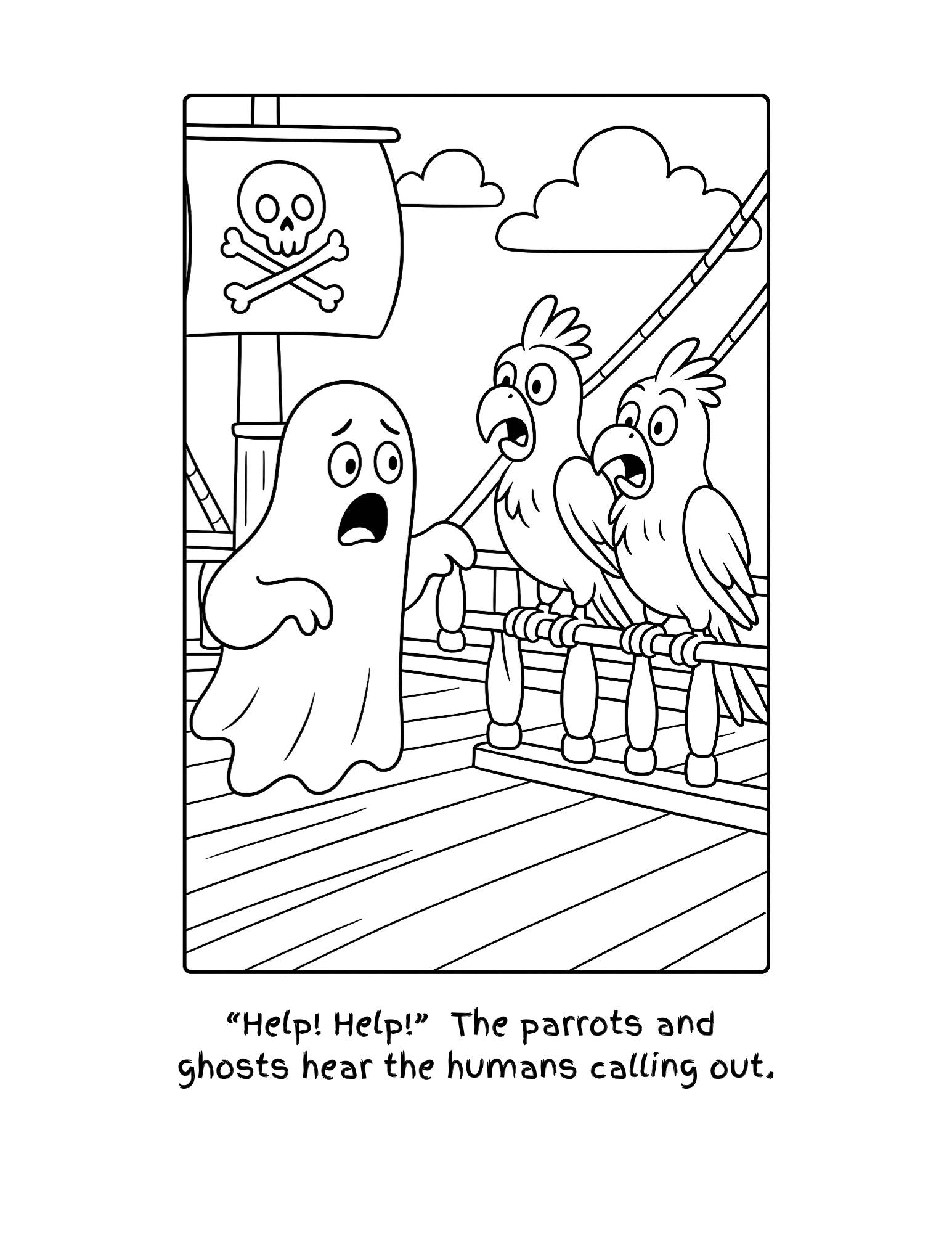 Shiver Me Feathers: A Haunted Voyage Coloring Book Story Part 2