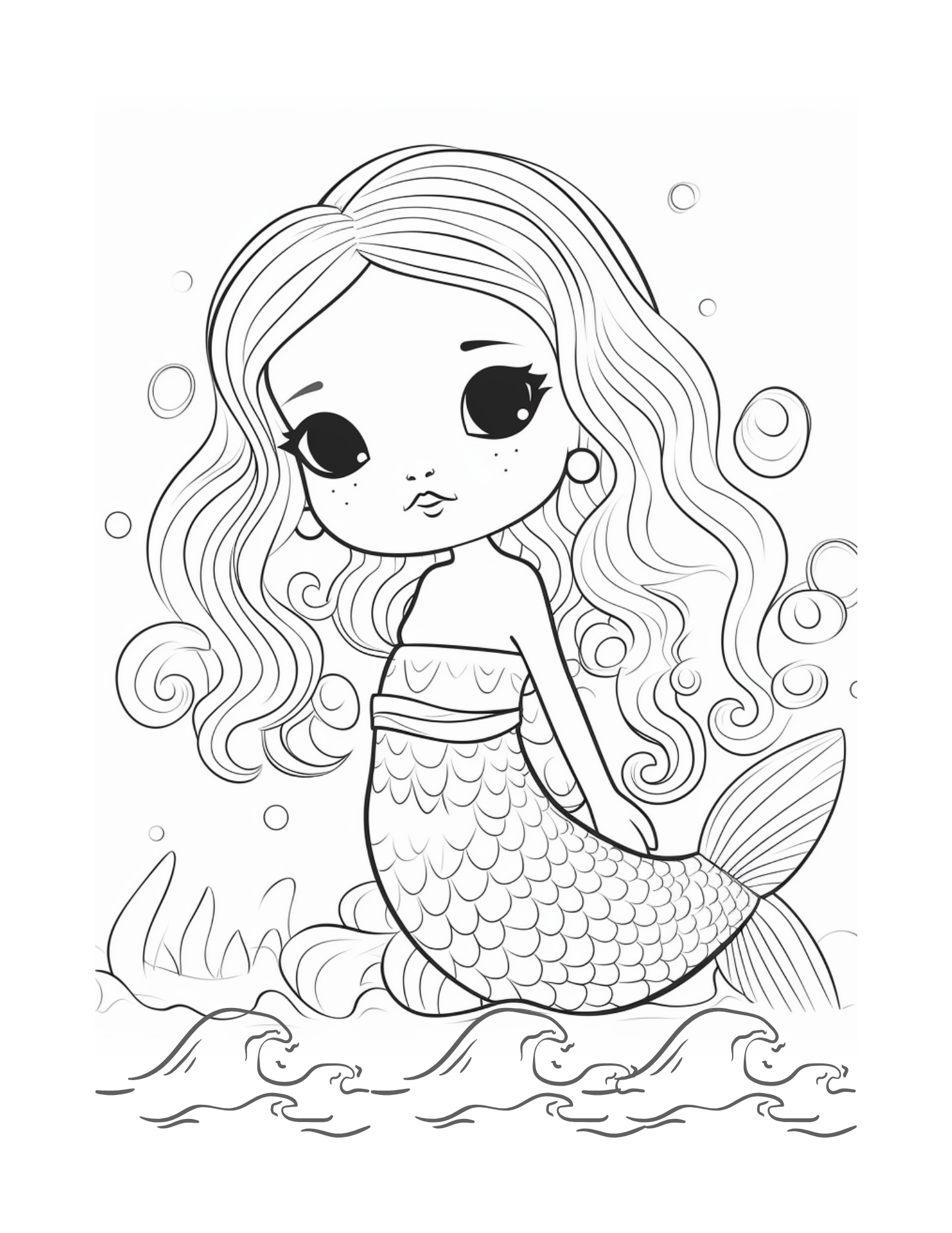 Seashells and Mermaid Tails Coloring Book