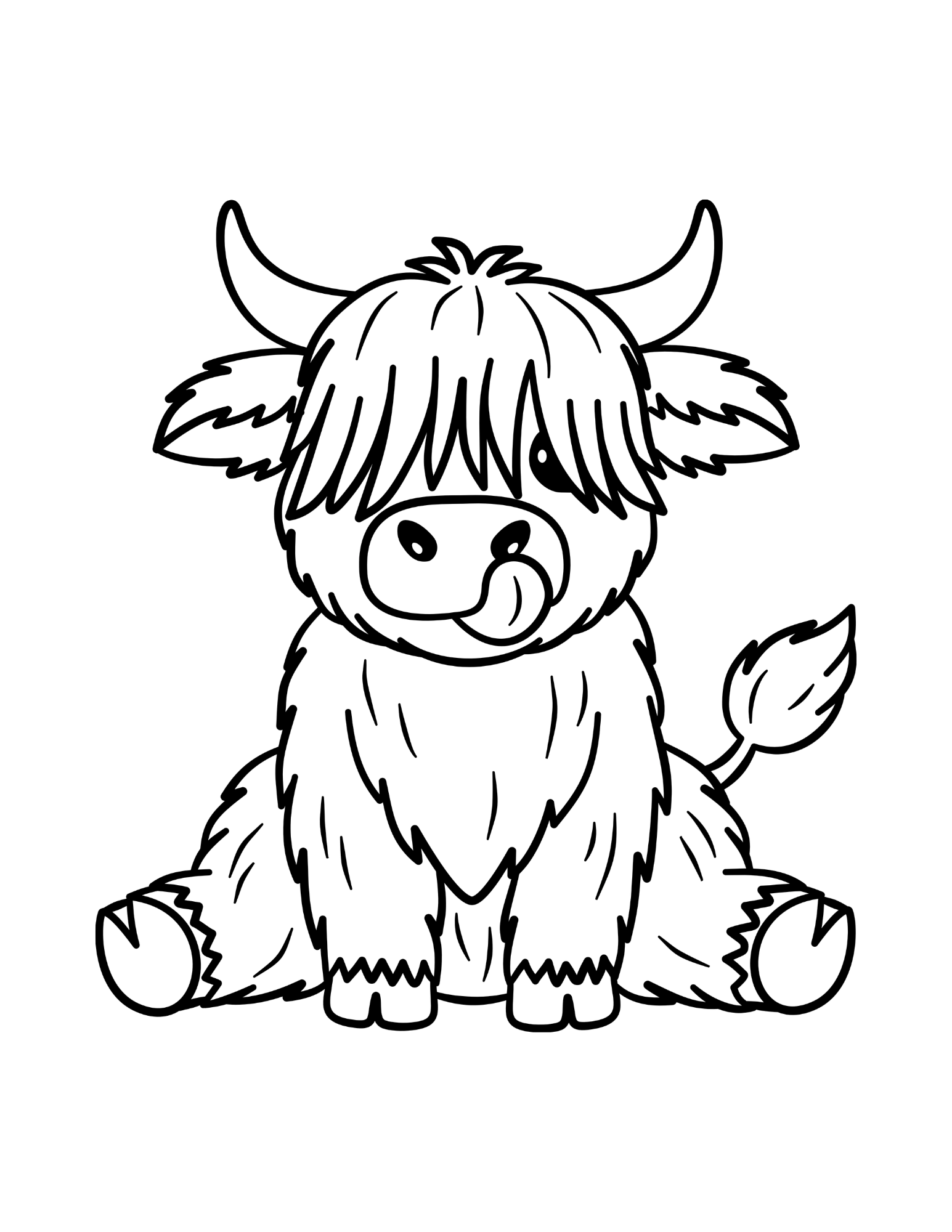 Highland Hugs A Highland Cow Coloring Book 8.5x11 Paperback