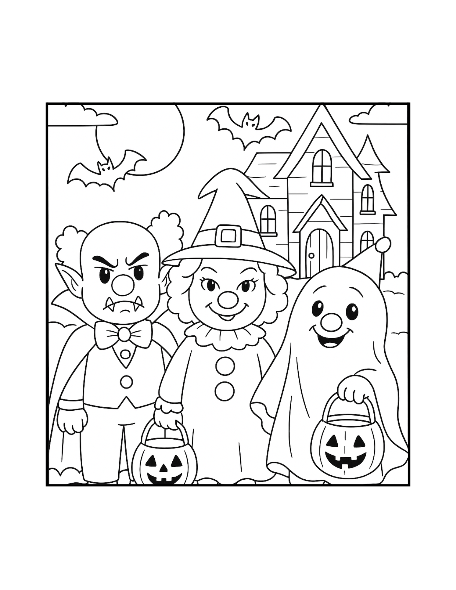 Halloween with Happy Clowns Coloring Book